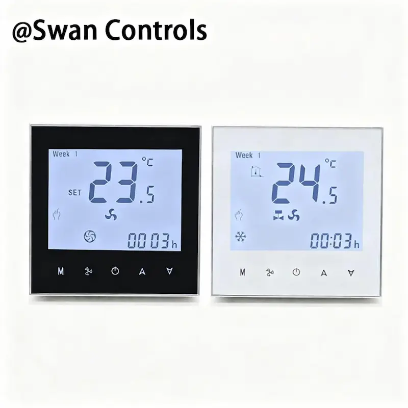 HTW-WF01-FC-4 Digital Thermostat for FCU 4 Pipe HVAC Applications HTW-WF01-FC-4 Digital Thermostat for 4 pipe fan coil HVAC system indoor temperature control