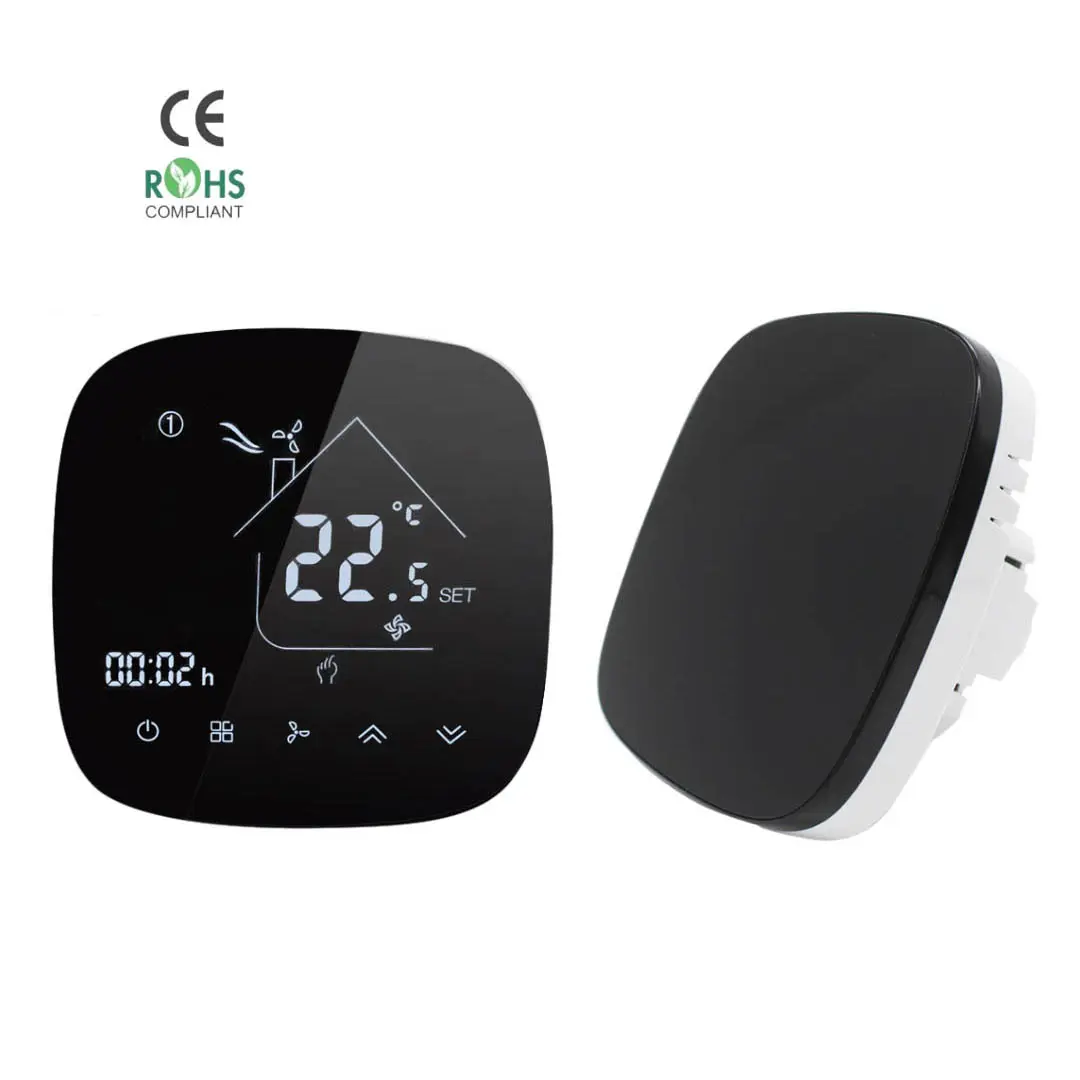 HVAC Programmable smart Thermostat for 4 Pipe FCU HTW-EB-FC-FC-4 HTW-EB-FC-FC-4 smart Thermostat for 4 pipe FCU indoor temperature control