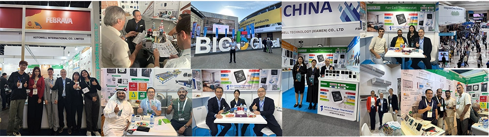 Swan Controls team at HVAC exhibition booth