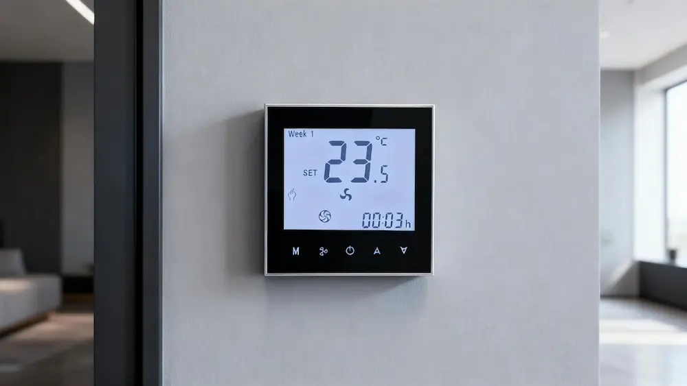 HTW-WF01-FC-2E Fan Coil Thermostats for 2 pipe HVAC system with external sensor
