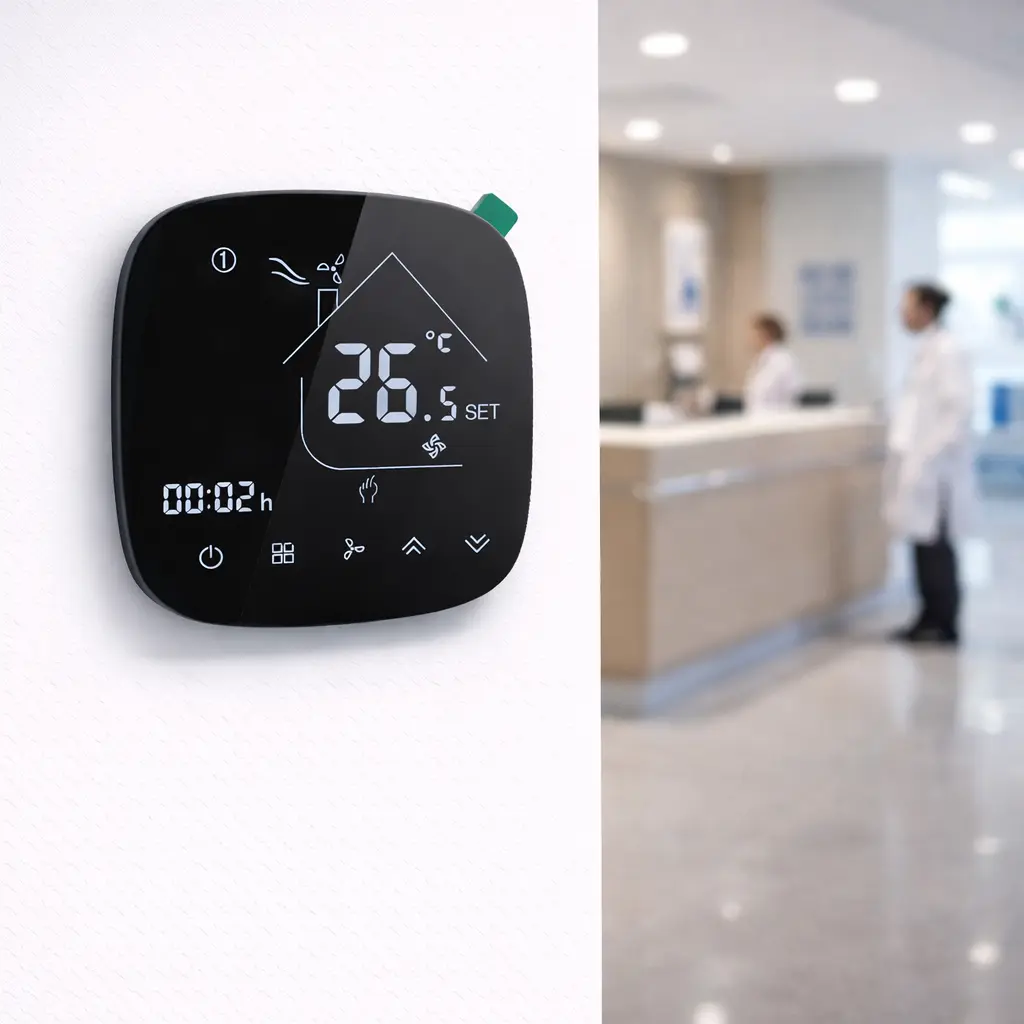 HTW-EB-FC-FC-2W WiFi Thermostat for 2 pipe FCU room temperature control