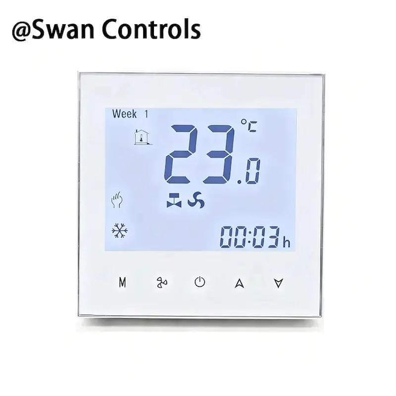 HTW-WF01-FC-4K Hotel Thermostat with Keycard for FCU 4 Pipe Control HTW-WF01-FC-4K Hotel Thermostat for 4 pipe fan coil unit HVAC system with keycard