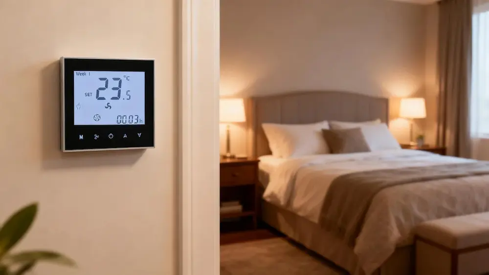 HTW-WF01-FC-4K Hotel Thermostat with Keycard for FCU 4 Pipe Control