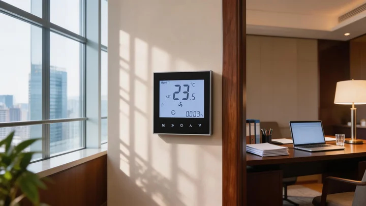 2 Pipe Fan Coil Unit Modbus Thermostat with Keycard for HVAC room control and energy saving