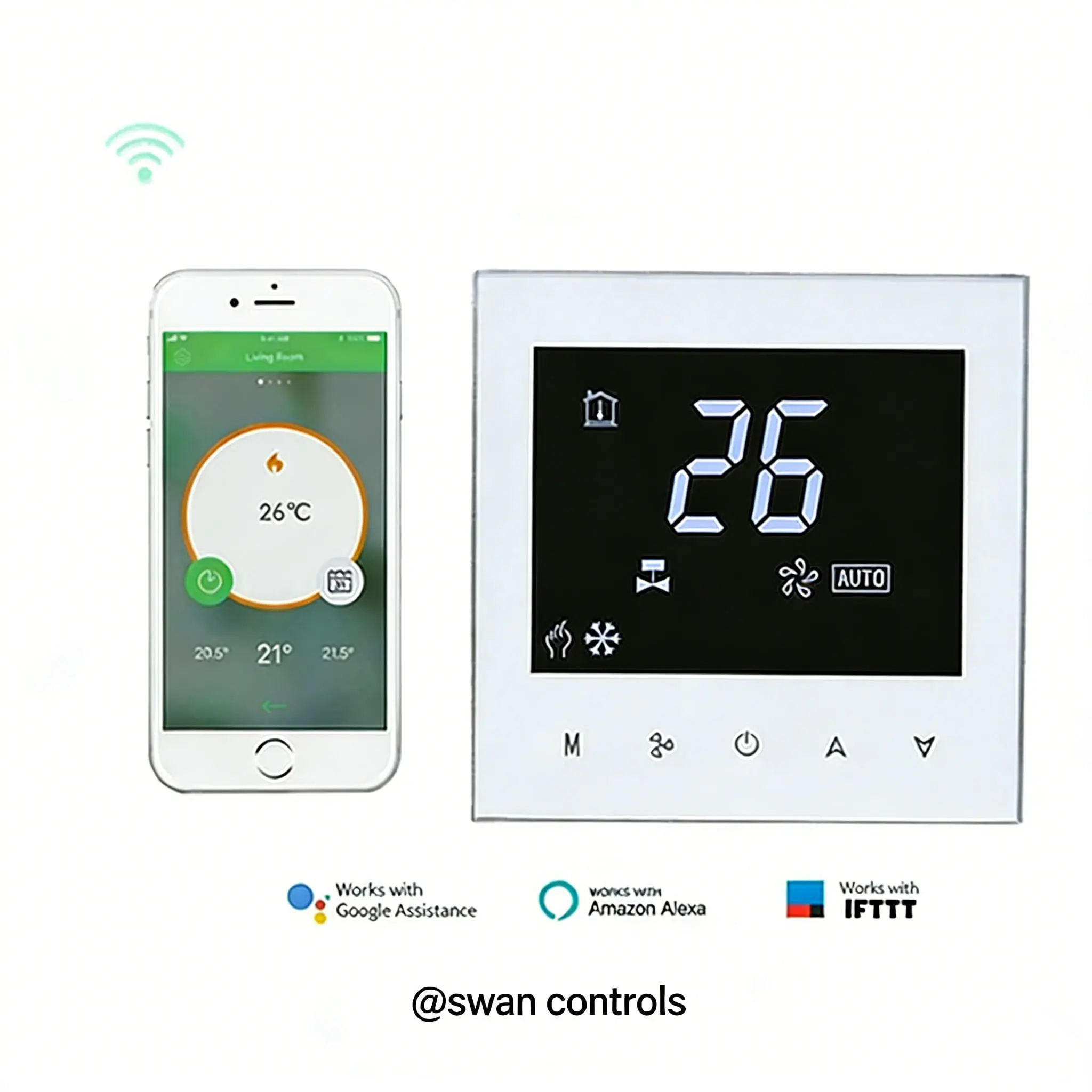 WiFi Thermostat for 4 Pipe Fan Coil Unit with App Control Hot Selling WiFi Thermostat for 4 Pipe FCU Systems wall mounted WiFi Thermostat for 4 Pipe heating and cooling control