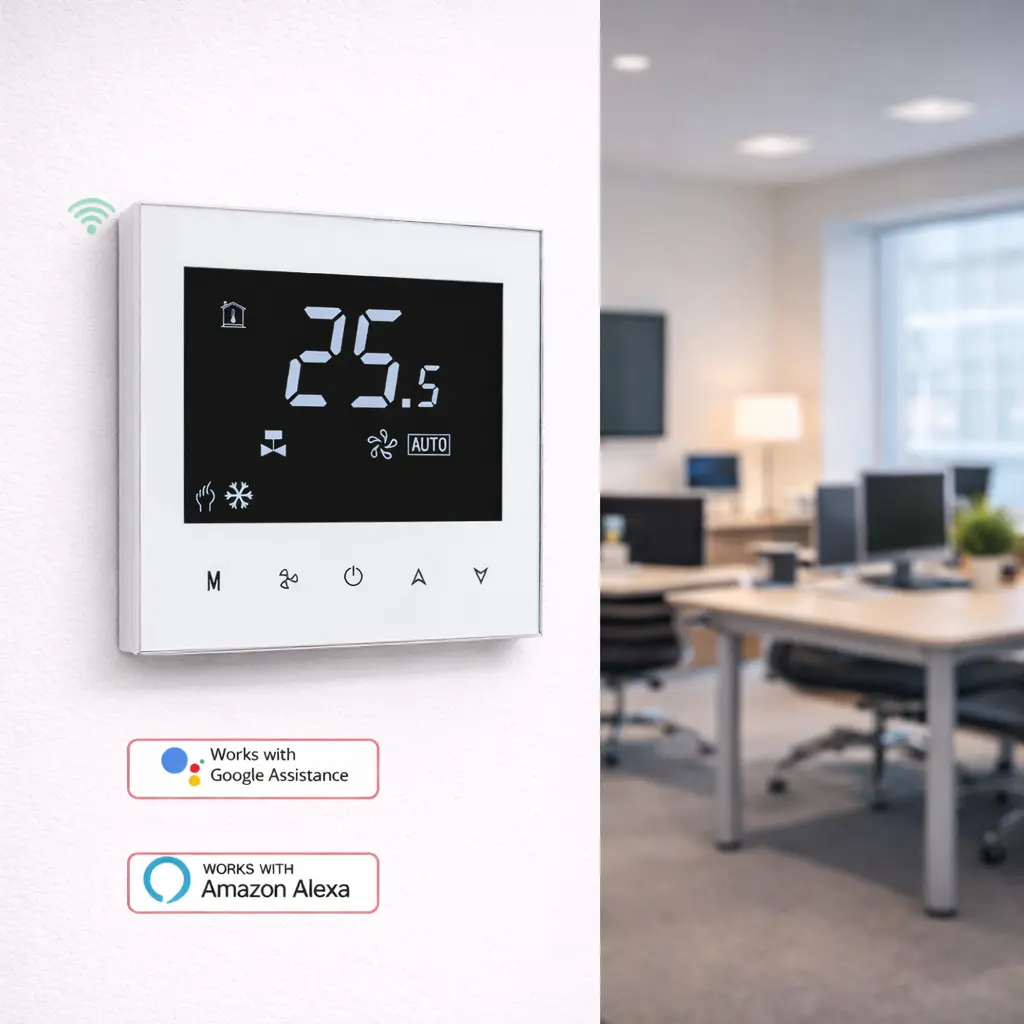 Popular Modbus Thermostat for 4 Pipe Fan Coil Unit Systems wall mounted Modbus Thermostat for 4 Pipe heating and cooling control