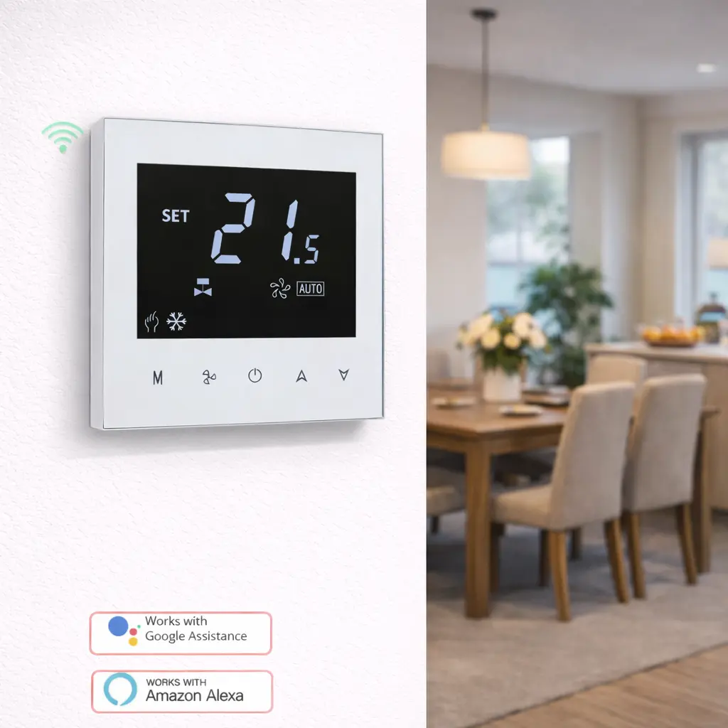 Hot Selling WiFi Thermostat for 4 Pipe FCU Systems wall mounted WiFi Thermostat for 4 Pipe heating and cooling control