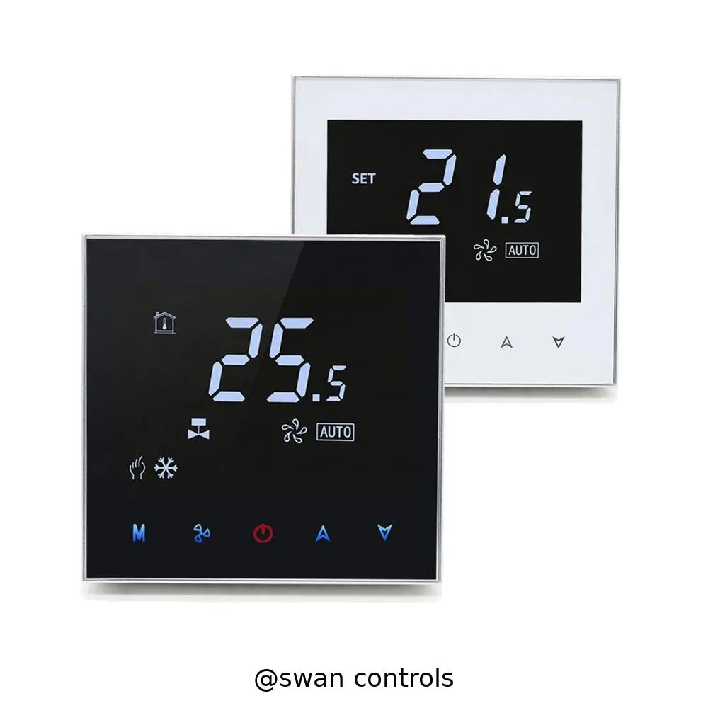 2 Pipe Thermostat for Fan Coil Unit Room Temperature Control Smart Room Standalone 2 Pipe Thermostat for Fan Coil Unit System wall mounted 2 Pipe Thermostat for heating and cooling control