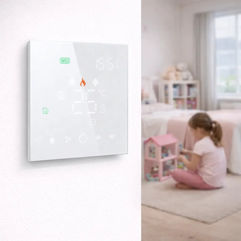 HVAC 2 Pipe Thermostat wall mounted 2 Pipe Thermostat for fan coil unit indoor temperature control
