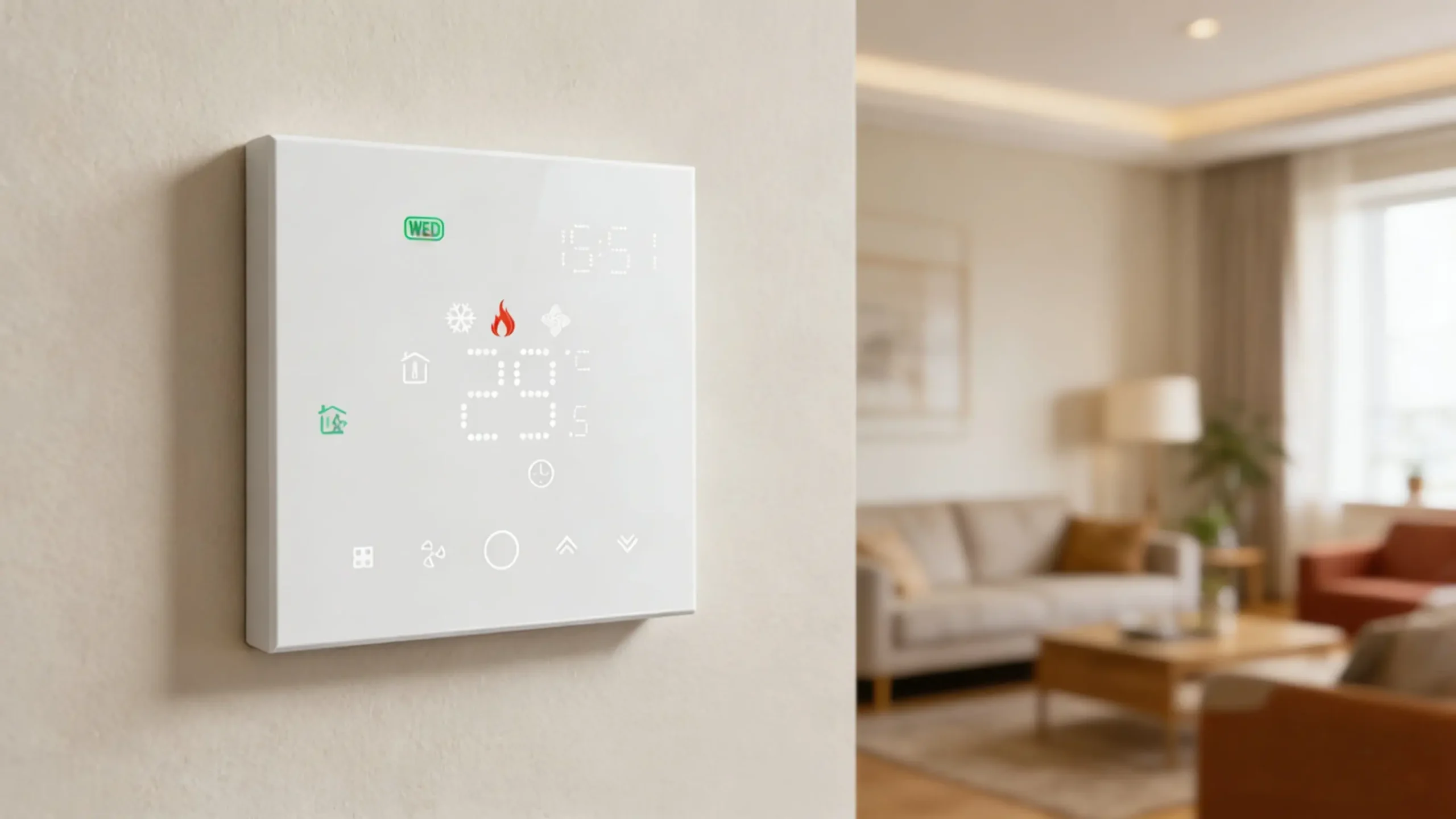 HTW-WF03-FC-2W WiFi Thermostat for FCU temperature control with 2 pipe fan coil system