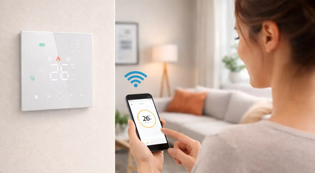 HTW-WF03-FC-4W WiFi Thermostat for 4 pipe FCU temperature control system
