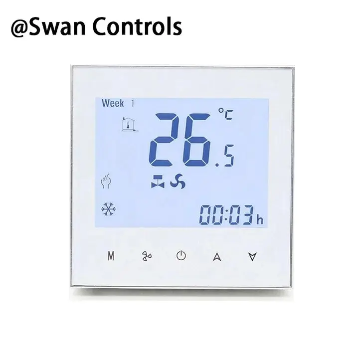 HTW-WF01-FC-4W Household Wifi Thermostat for FCU 4 Pipe Temperature Control HTW-WF01-FC-4W Household Wifi Thermostat for FCU 4 Pipe Temperature Control