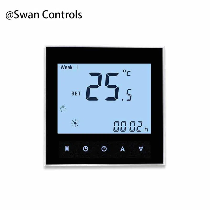Wifi Swan Controls smart Wifi water heating thermostat designed for electric water heater and water floor heating systems. Supports mobile app control, programmable scheduling, and stable temperature management for indoor heating. Wifi Water Heating Thermostat with smart programmable temperature control for electric water heater systems