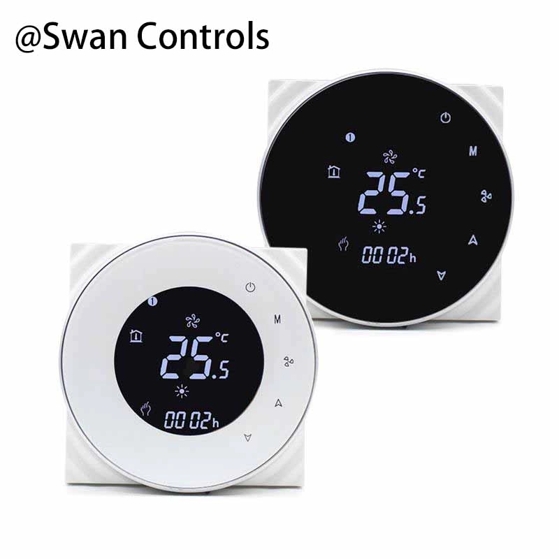 24V Modbus Thermostat 4 Pipe Fan Coil Controller for HVAC System 24V Modbus Thermostat for 4 pipe fan coil heating and cooling system with modulating valve control