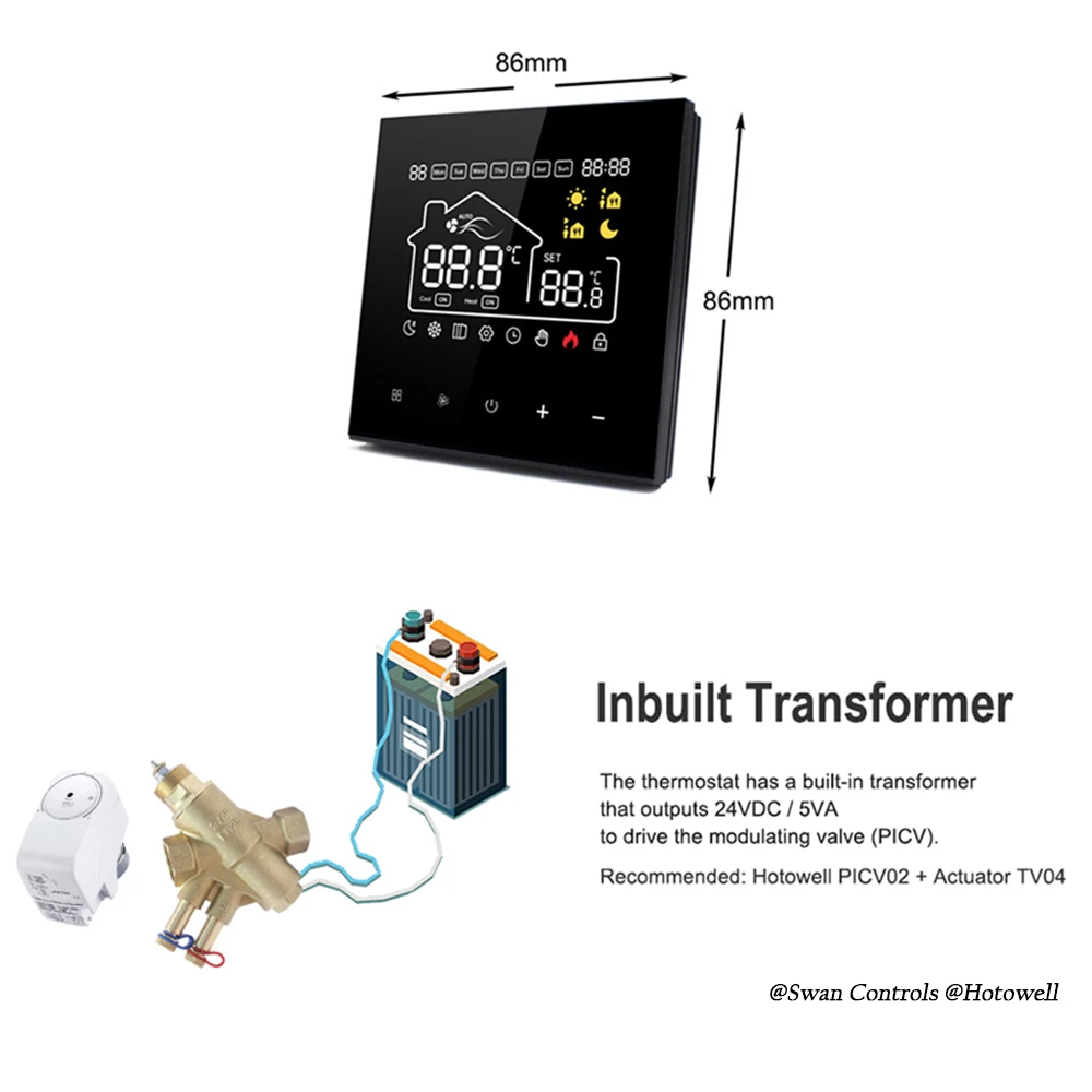 24V Output PICV Thermostat with Modbus Keycard Energy Saving (m5) 24V Output PICV Thermostat with Modbus Keycard Energy Saving (m5)