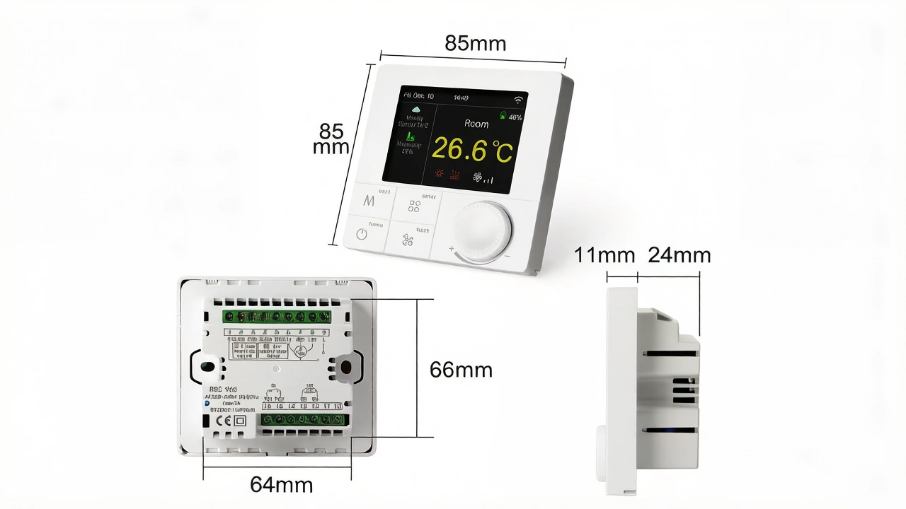 Smart Water Heating Thermostat with knob design and WiFi app control for home heating temperature management