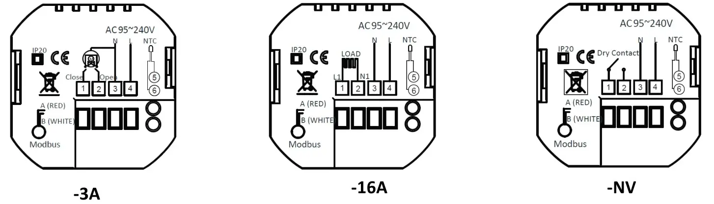 Water Gas Boiler Heating Thermostat with white backlit display for indoor boiler heating temperature control