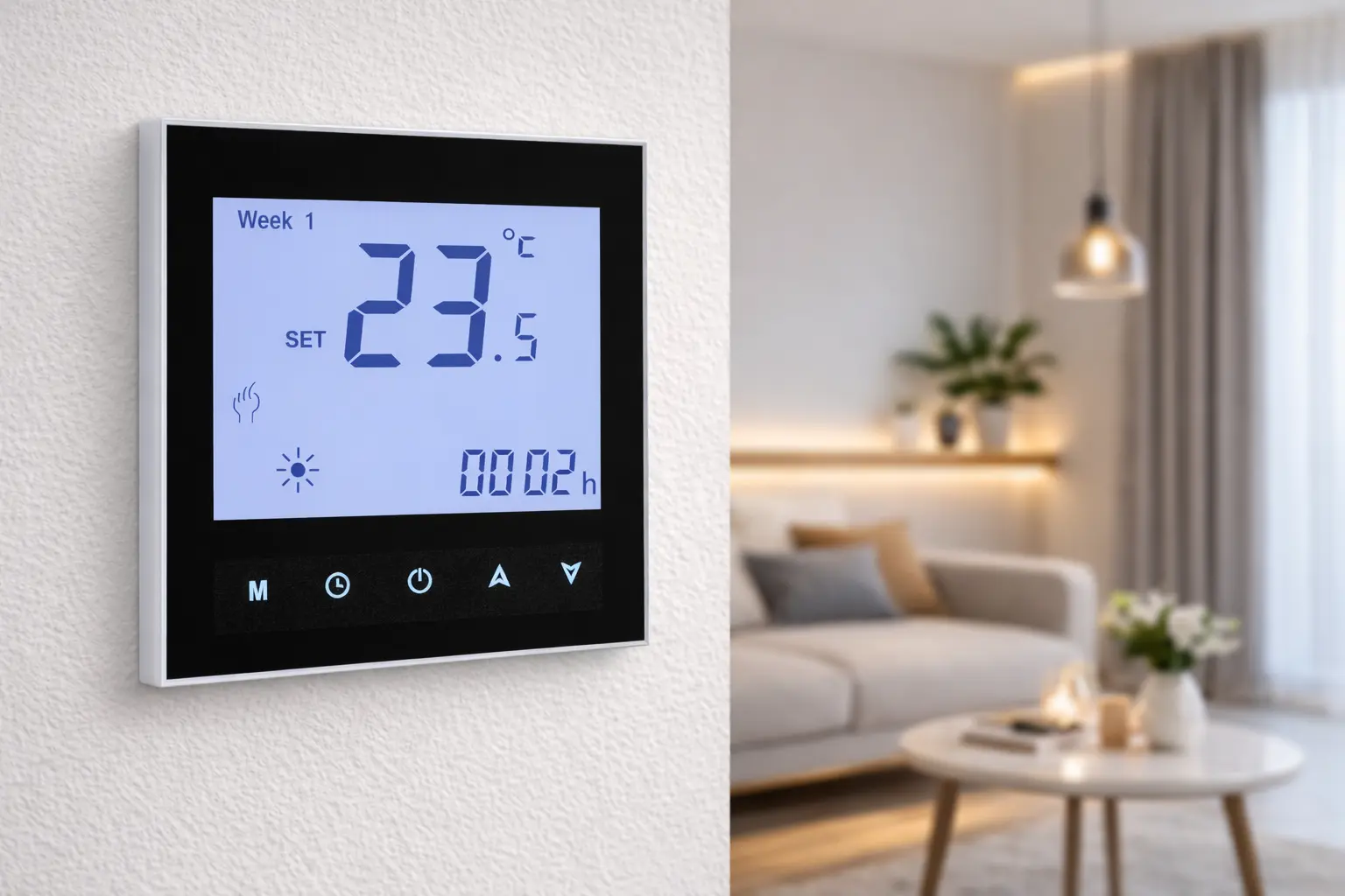 Electric Heating Thermostat with Modbus for electric underfloor heating and BMS integration