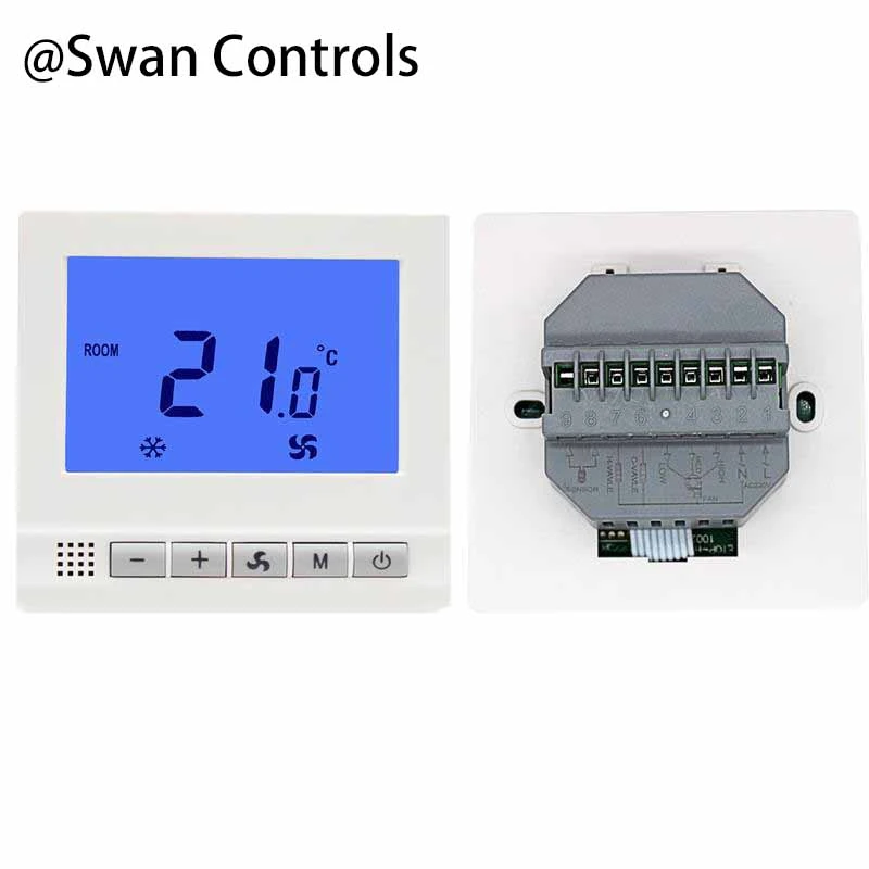 Energy Saving Hotel Thermostat with Keycard for HVAC System 2 Pipe Thermostat with Keycard for Hotel HVAC Fan Coil Room Temperature Control