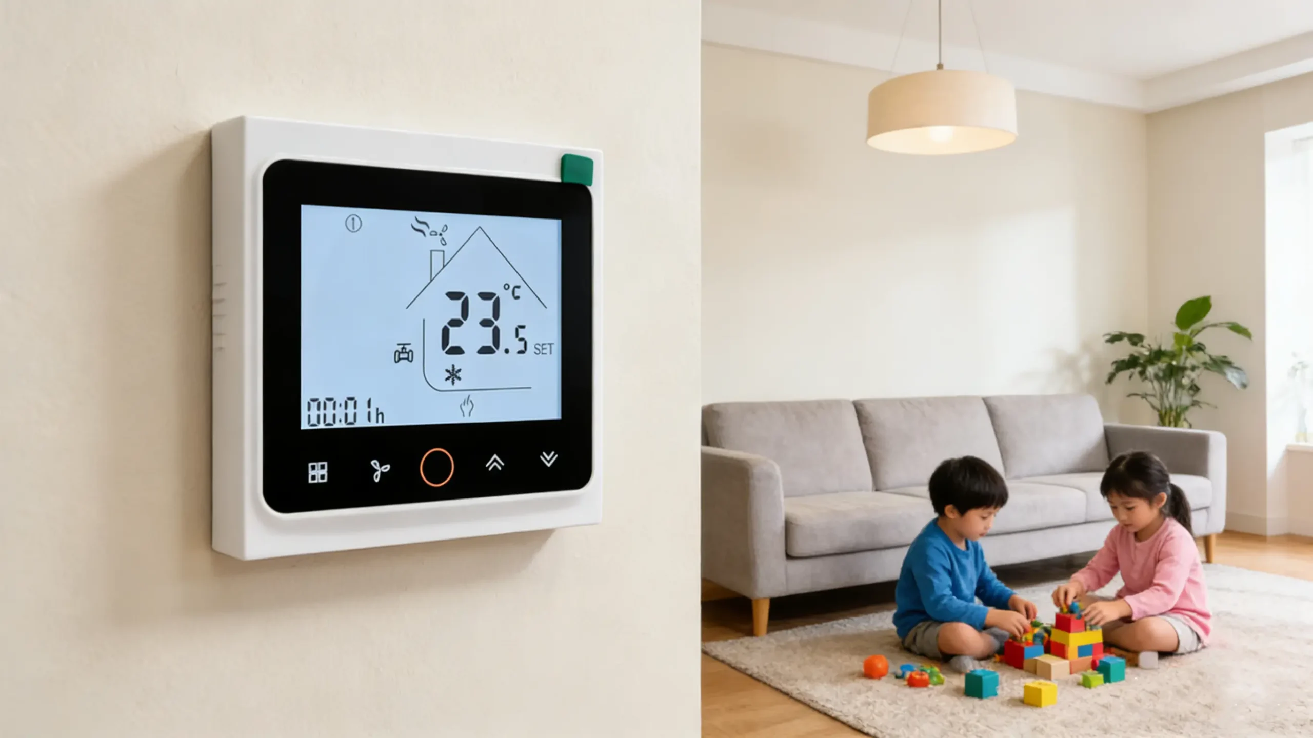 CE Tuya WiFi Thermostat for 4 Pipe FCU Room Temperature Control