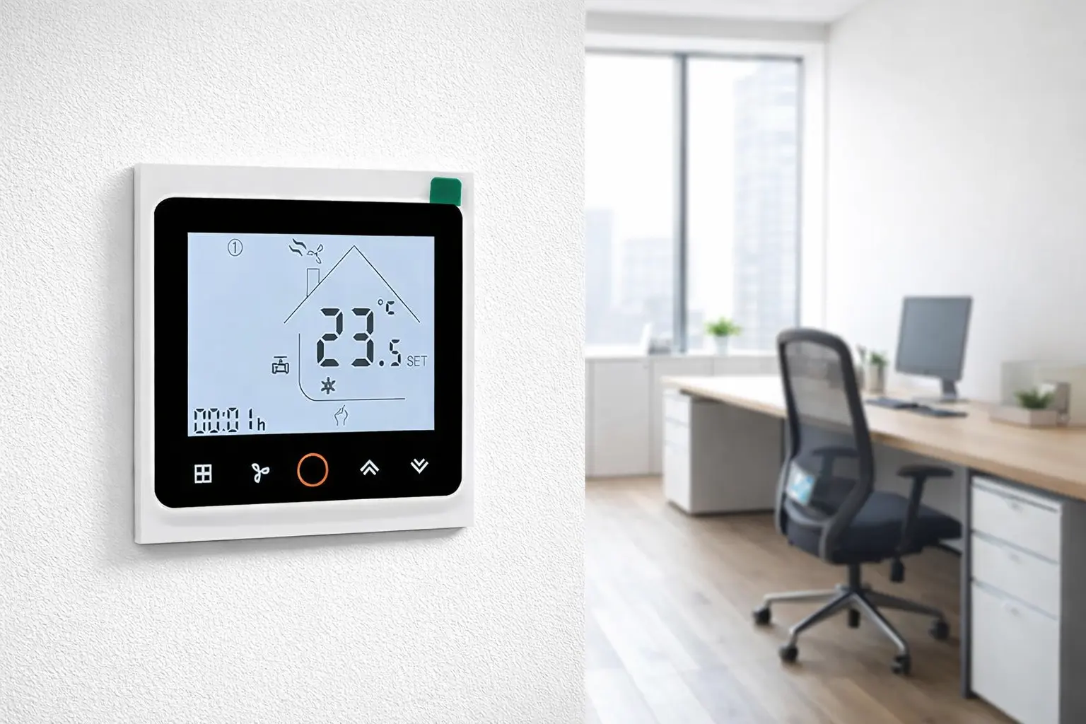 WiFi Thermostat With Keycard for fan coil HVAC temperature control