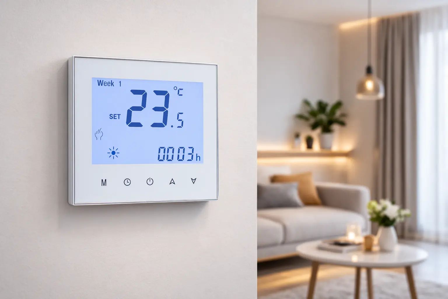 Gas Boiler Thermostat with wired control and external sensor for boiler heating systems