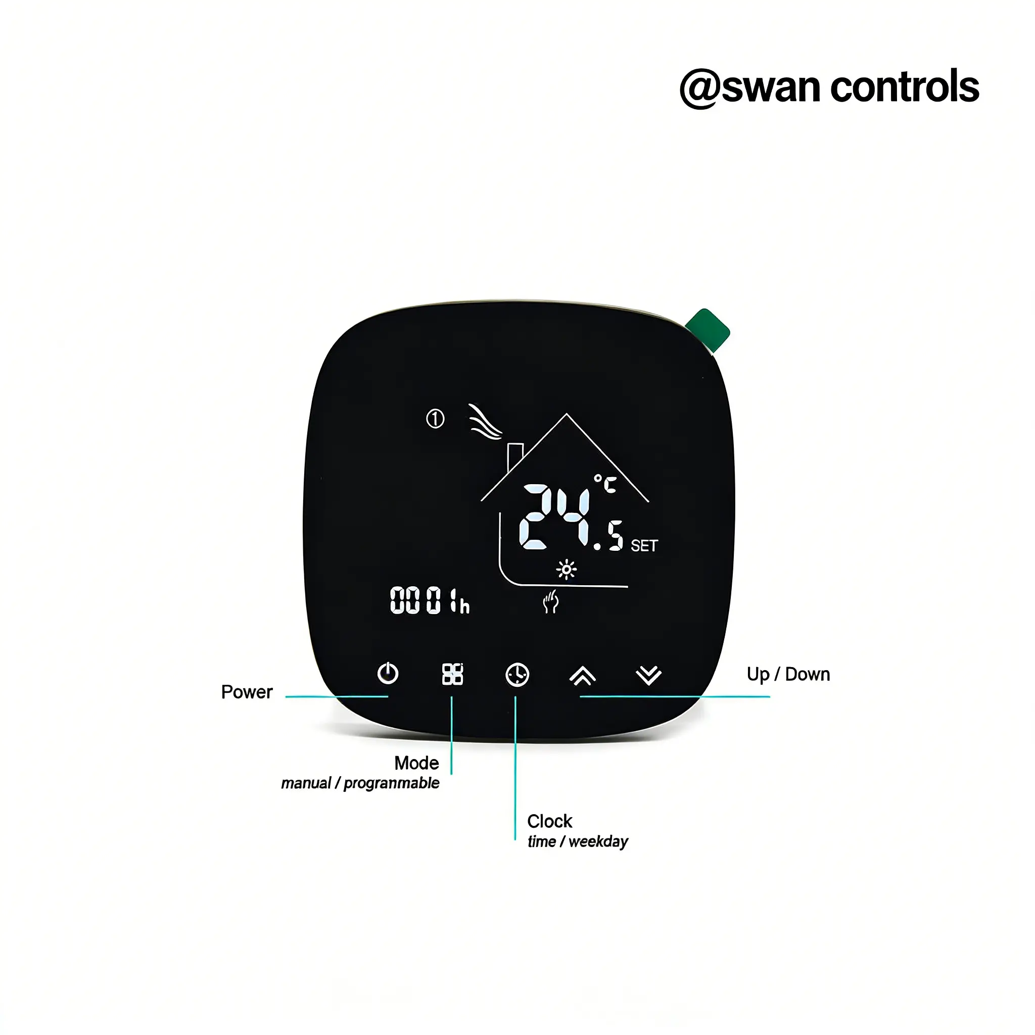 Water Gas Boiler Heating Thermostat White Backlit Room Temperature Controller Water Gas Boiler Heating Thermostat with white backlit display for indoor boiler heating temperature control