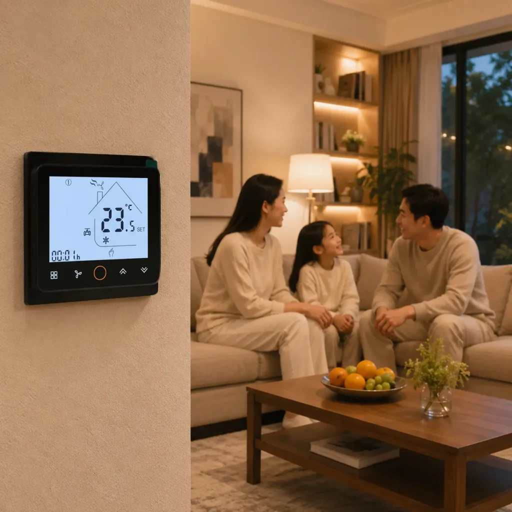 WiFi Thermostat With Keycard for fan coil HVAC temperature control