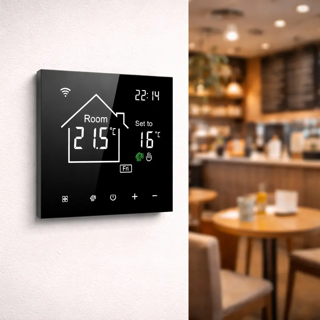 High quality Electrical Underfloor Heating Thermostat with VA screen and internal and external sensor