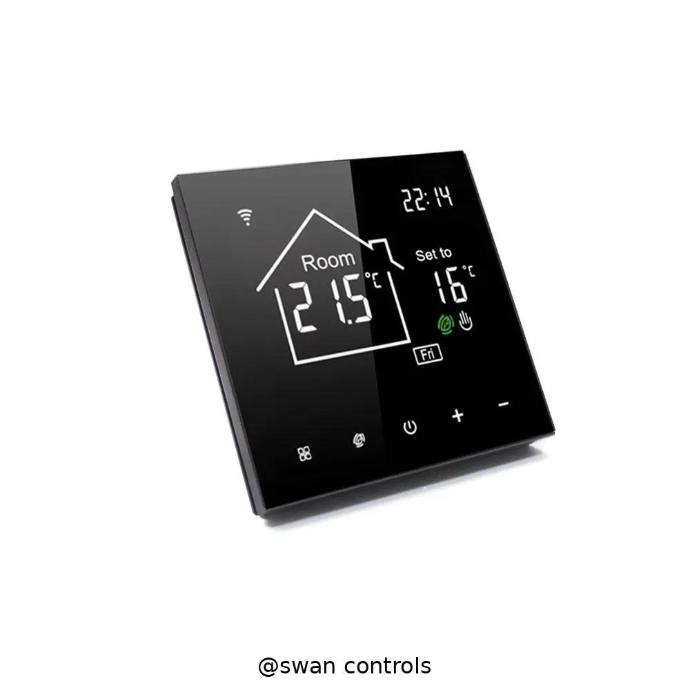 WiFi Electrical Underfloor Heating Thermostat with Tuya control in black design Reliable black WiFi Electrical Underfloor Heating Thermostat with Tuya app control for heating system