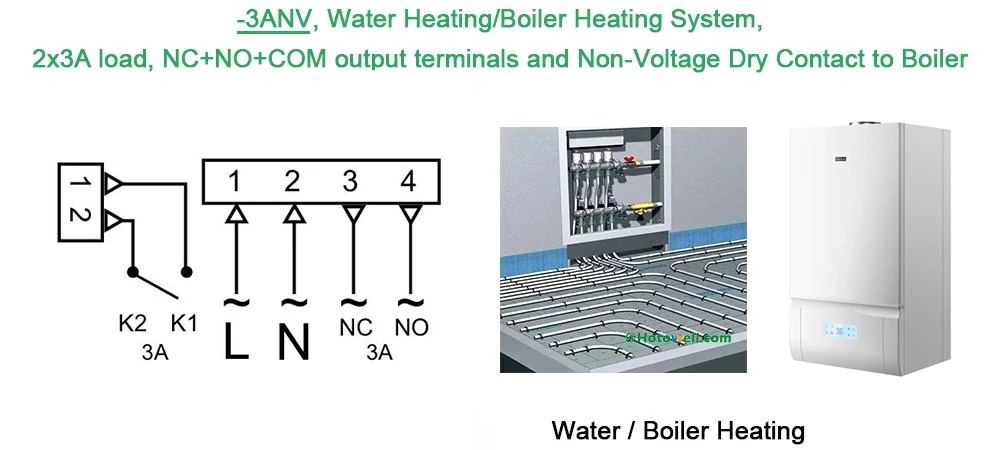 HTW-TFT12-3ANV1 water heating thermostat wiring diagram