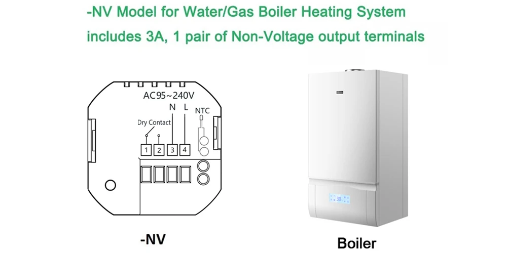 HTW-WF03-NV3 boiler heating room thermostat wiring diagram