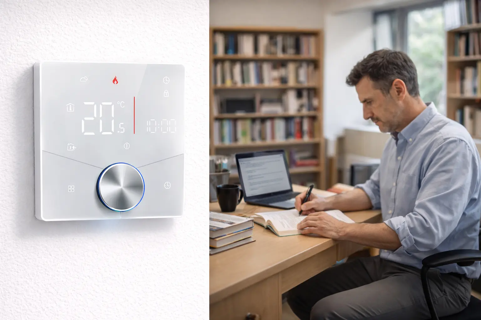 Modern design Matter Protocol Electric Underfloor Heating Thermostat with Tuya WiFi for room heating control