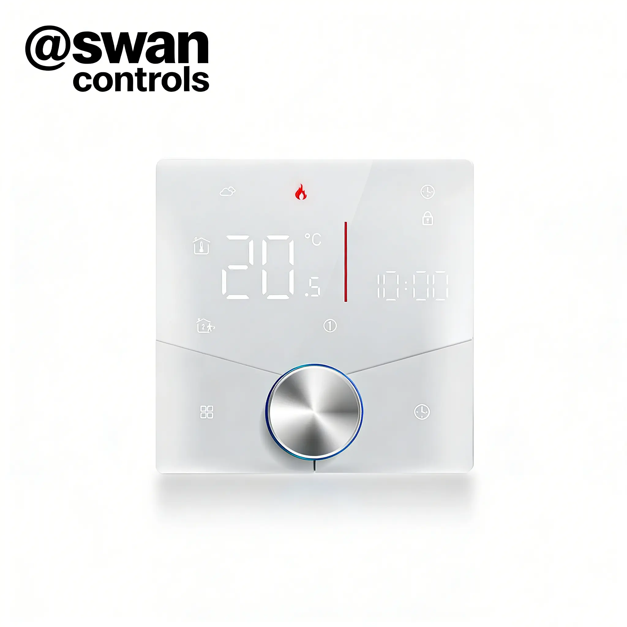 Modern Colorful Knob Tuya WiFi Water Heating Thermostat for Heating System WiFi Water Heating Thermostat with colourful knob and white backlit display for heating system control