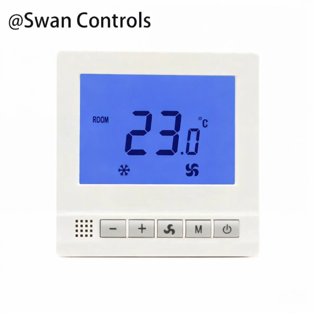 2 Pipe Hotel Thermostat with Keycard HVAC Room Temperature Controller Hotel Thermostats with Keycard for 2 Pipe HVAC Fan Coil Air Conditioning Control