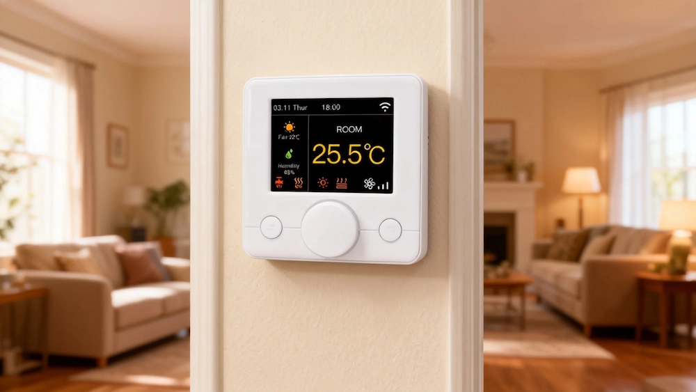 HTW-WF71-863S Modbus Fan Coil Unit Thermostat with WiFi control for 4 pipe HVAC temperature management