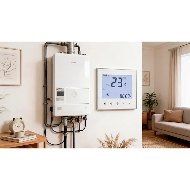 Modbus Thermostat for Gas Boiler Heating System with room temperature control and RS485 communication