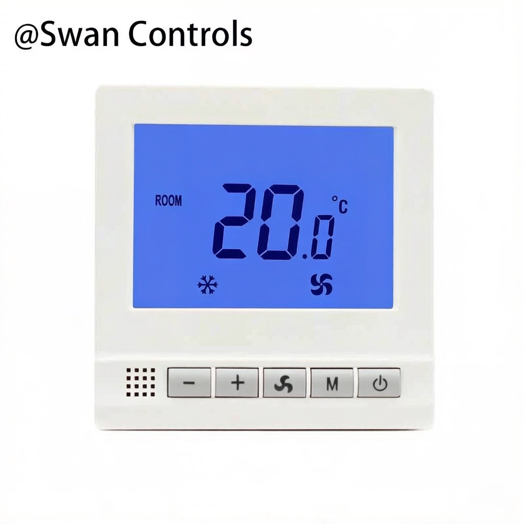 Modbus Thermostat with Sensor for 2 Pipe HVAC Fan Coil Cooling Controller