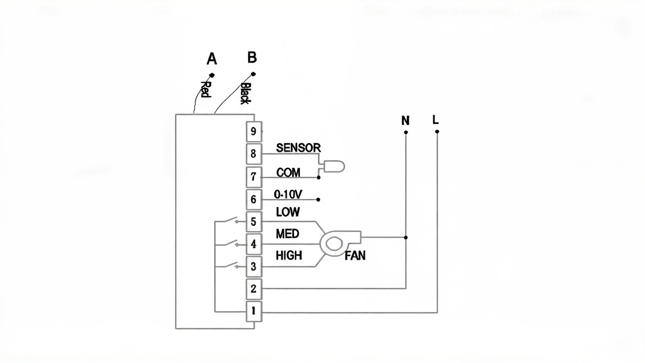 Modbus Thermostat with Sensor for 2 Pipe HVAC Fan Coil Cooling Controller
