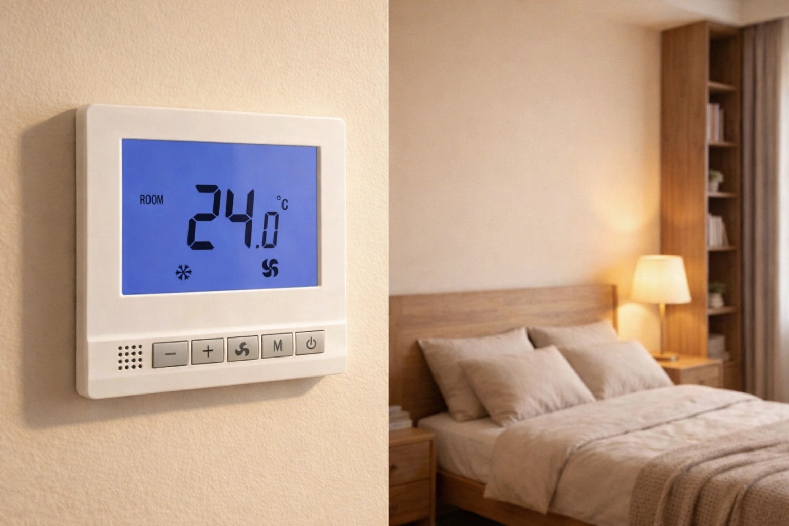 Modbus Thermostat with Sensor for 2 Pipe HVAC Fan Coil Cooling Controller