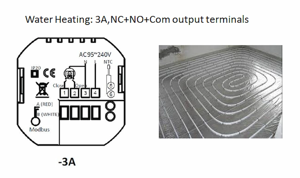 Residential Water Heating Thermostat with round design for indoor temperature control