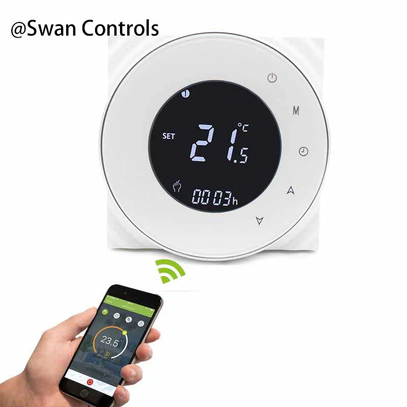 Swan Controls Smart WiFi Room Electric Heating Thermostat for HVAC Systems Room Electric Heating Thermostat for electric underfloor heating temperature control