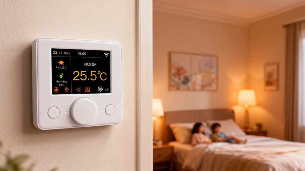 HTW-WF71-963S Smart Room Temperature Controller for 4 pipe fan coil unit HVAC system