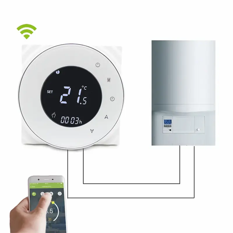 Smart Wifi Gas Boiler Heating Thermostat with Tuya app control for precise room temperature management