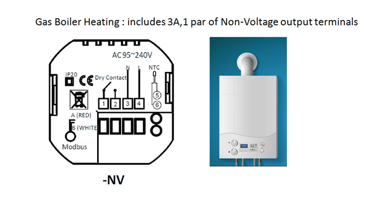 Smart Wifi Gas Boiler Heating Thermostat with Tuya app control for precise room temperature management