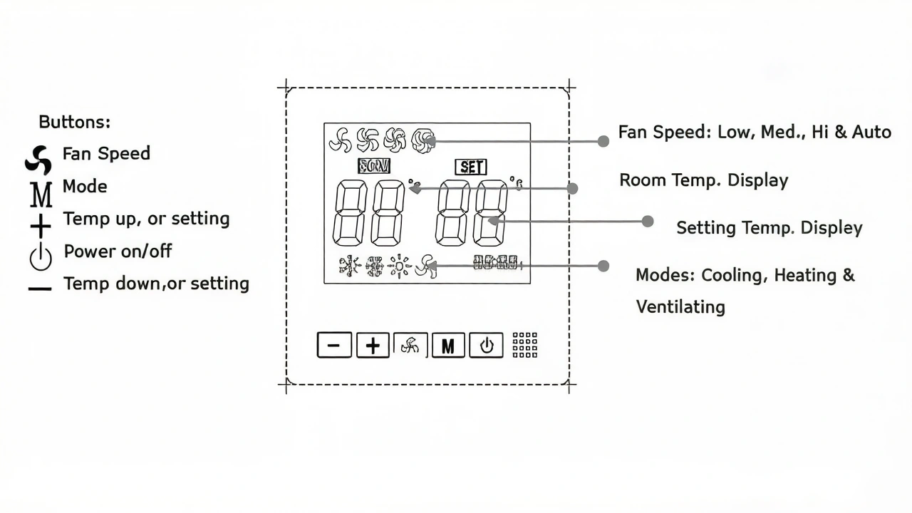 Digital 2 Pipe House Thermostat for FCU Cooling and Heating System