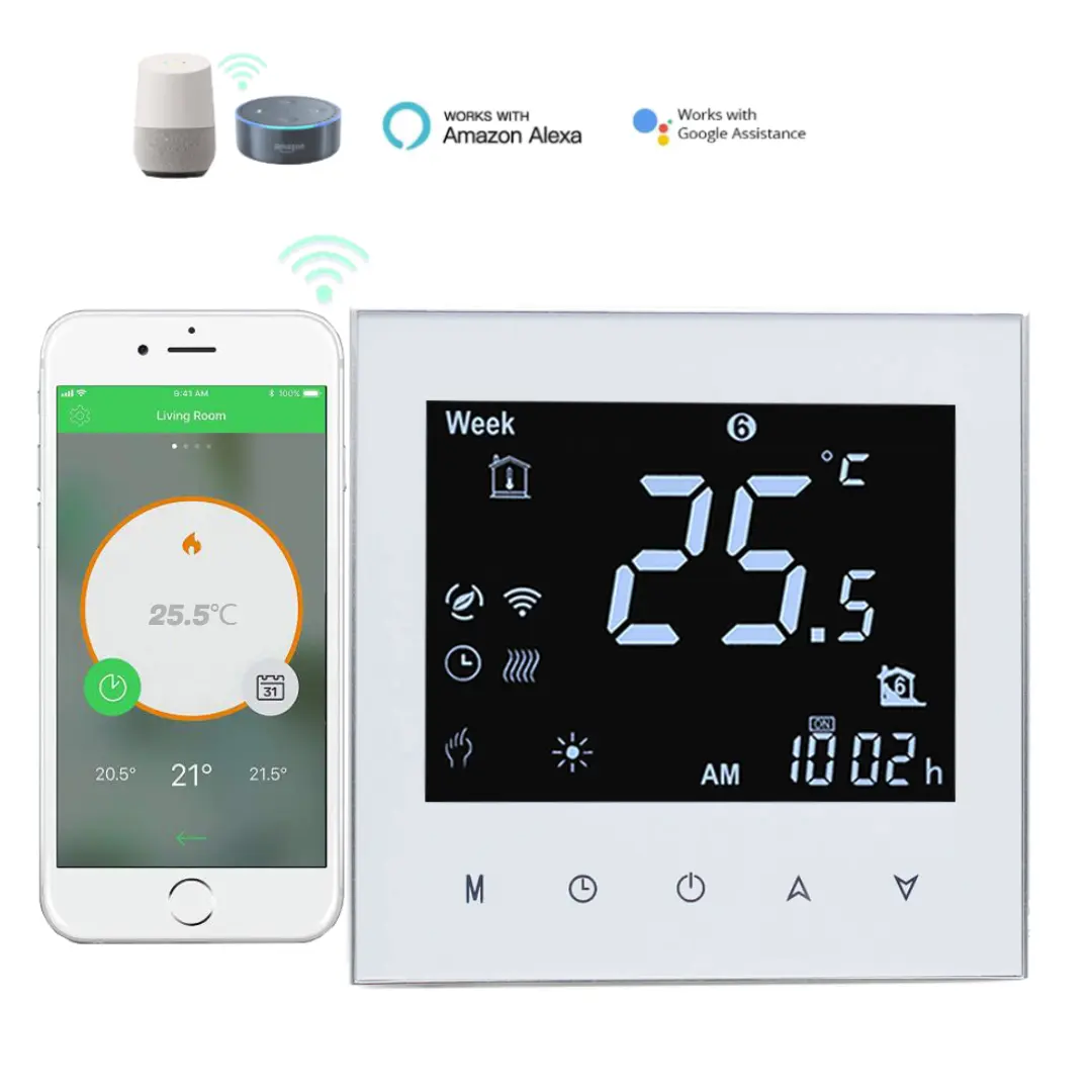 WiFi Electric Underfloor Heating Thermostat with External Sensor WiFi Electric Underfloor Heating Thermostat with external floor sensor for electric floor heating control