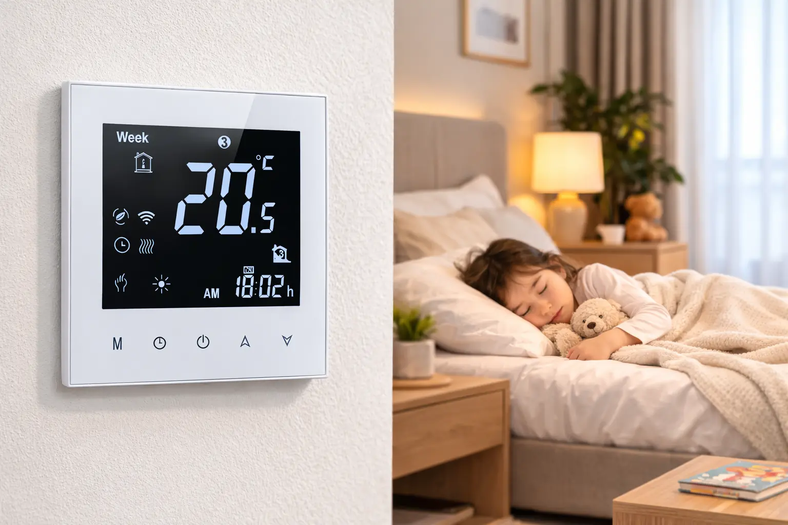 Electric Underfloor Heating Thermostat with external sensor for room floor heating control