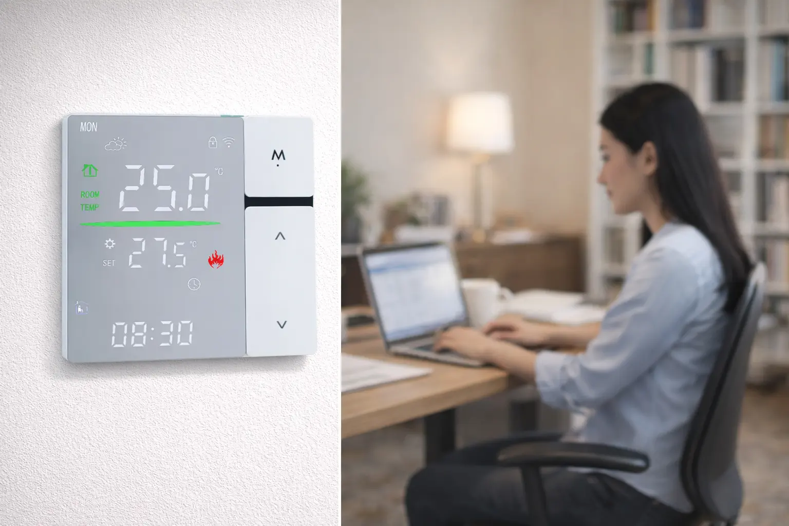 HTW-WF06RP-3ANV-W WiFi Water and Boiler Heating Thermostat with LED screen for indoor heating control