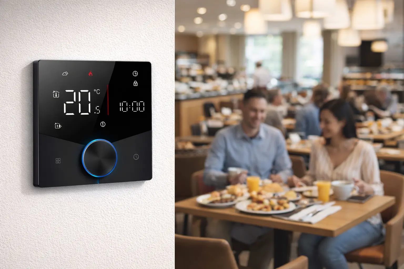 CE 3A Water Gas Boiler Heating Thermostat with white backlit display for precise heating temperature control